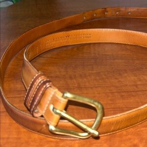Vintage Coach Glove Tanned Leather Belt Solid Brass Buckle British Tan 40” 6600